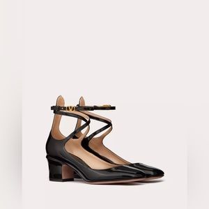 Valentino garavani tan-go patent leather pump 60mm black
